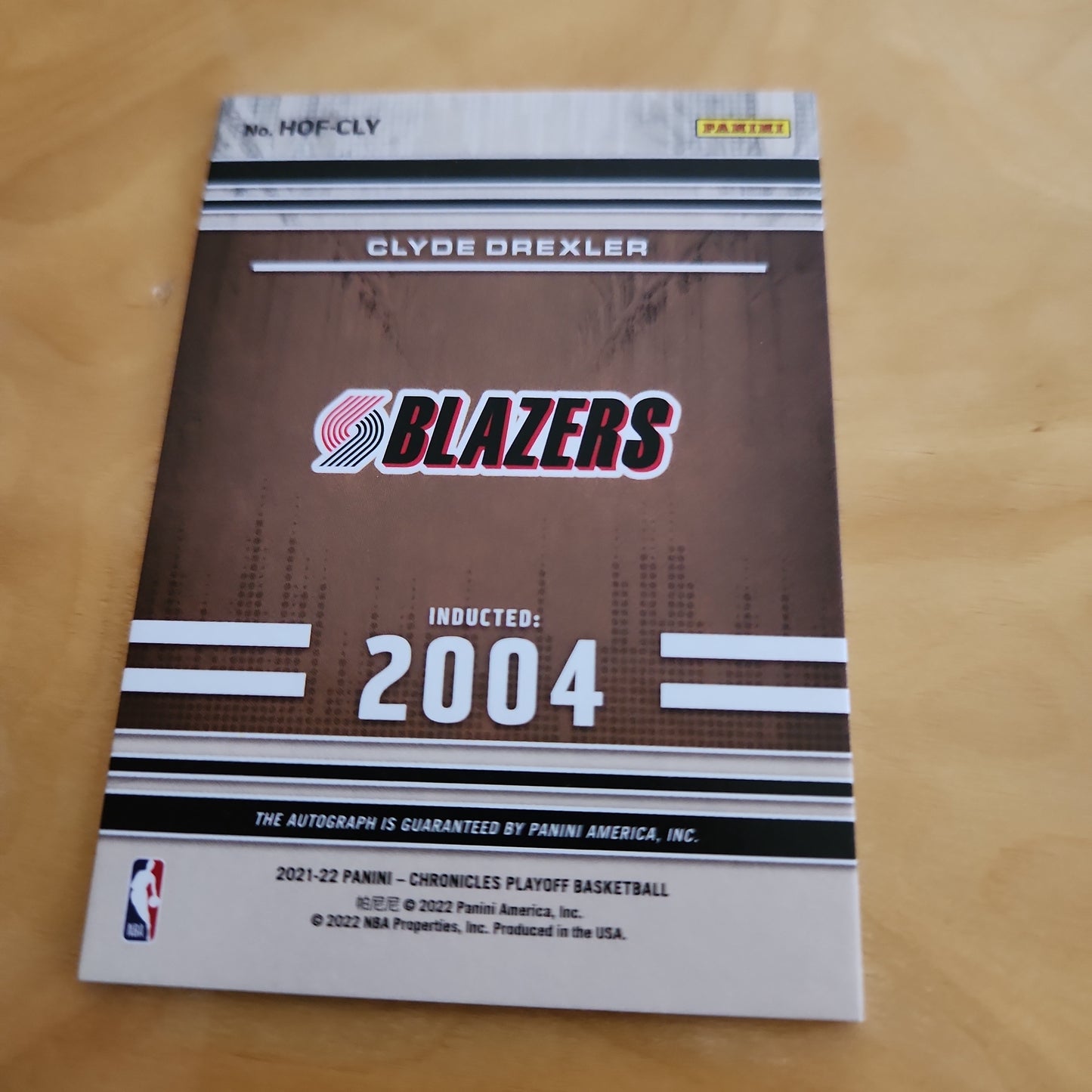 Panini Playoff Hall Of Fame Clyde Drexler Auto 71/99 #HOF-CLY