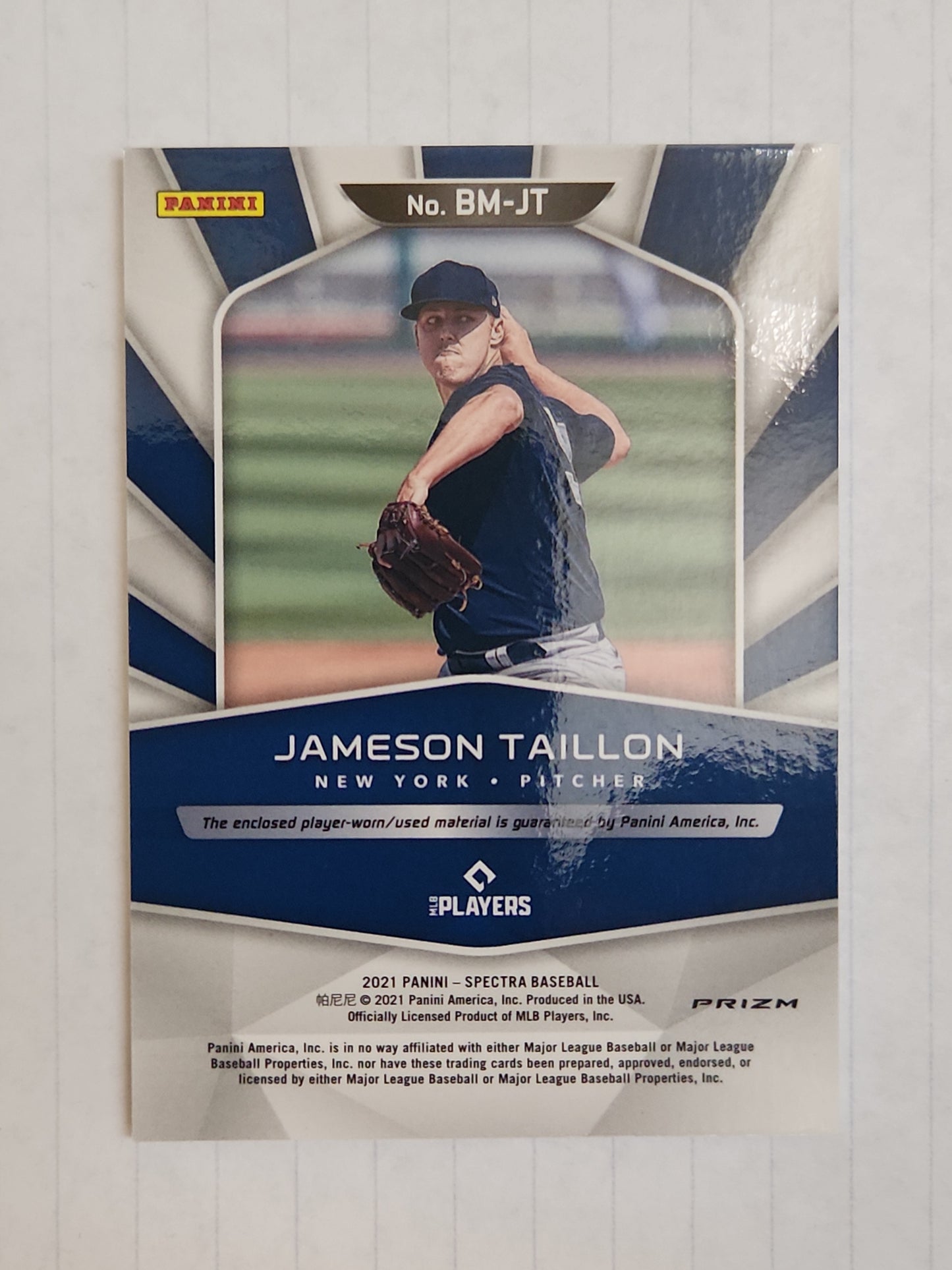 JAMESON TAILLON 2021 Panini Spectra Brilliance Materials Jersey Relic BM-JT