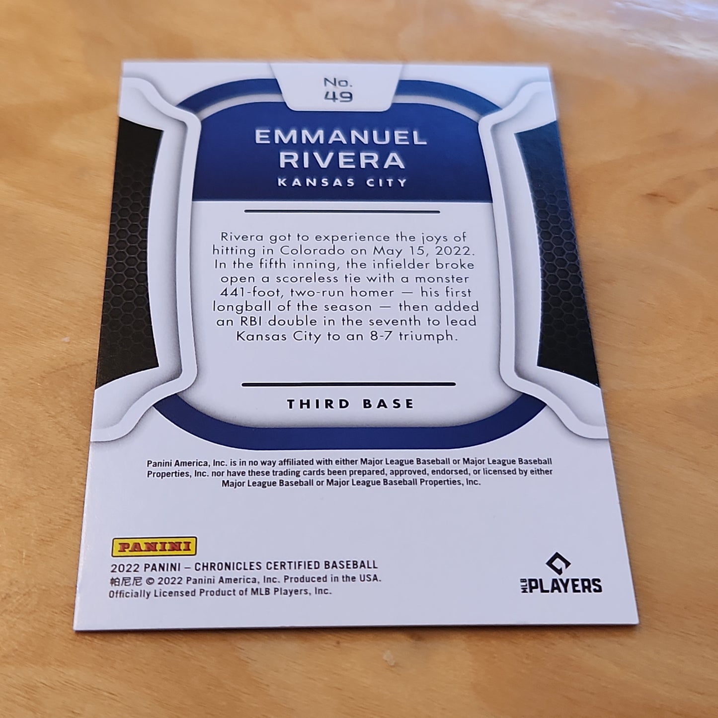 Panini Certified Red Parallel Emmanuel Rivera RC 016/199 #49