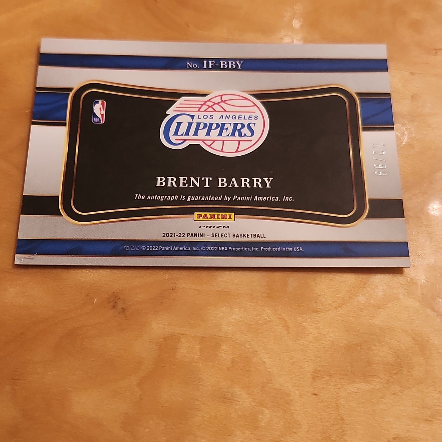 Panini Select In Flight Green Brent Barry Auto #12/99 #IF-BBY