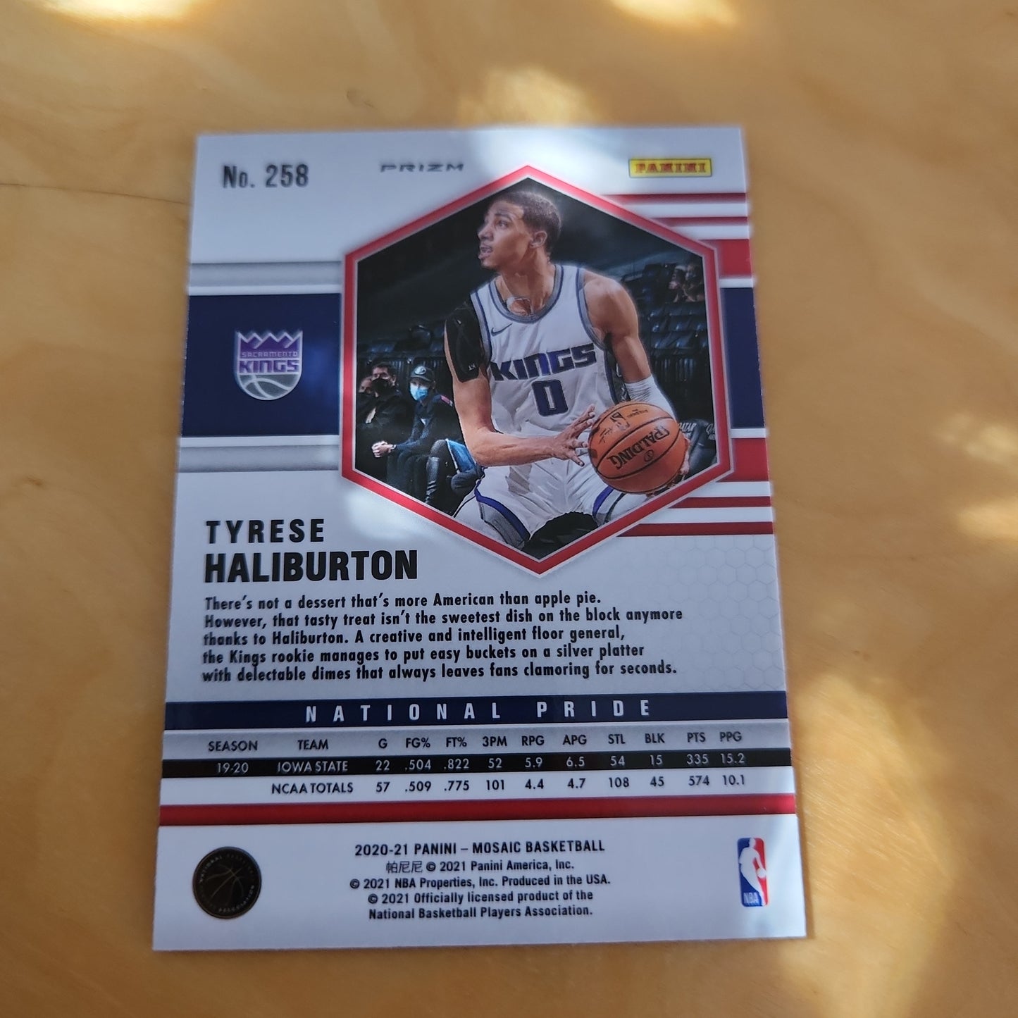 Panini Prizm Mosiac Dico National Pride Tyrese Haliburton #258