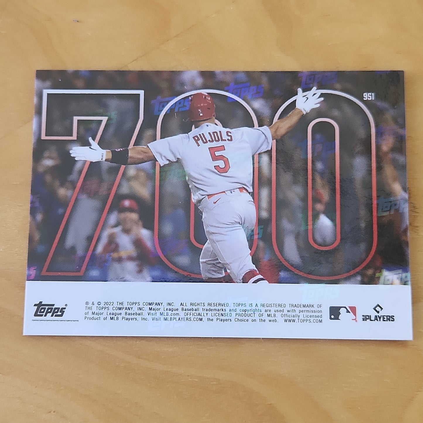 Albert Pujols 700 HR Home Runs  2022 TOPPS NOW Card #951  CARDINALS