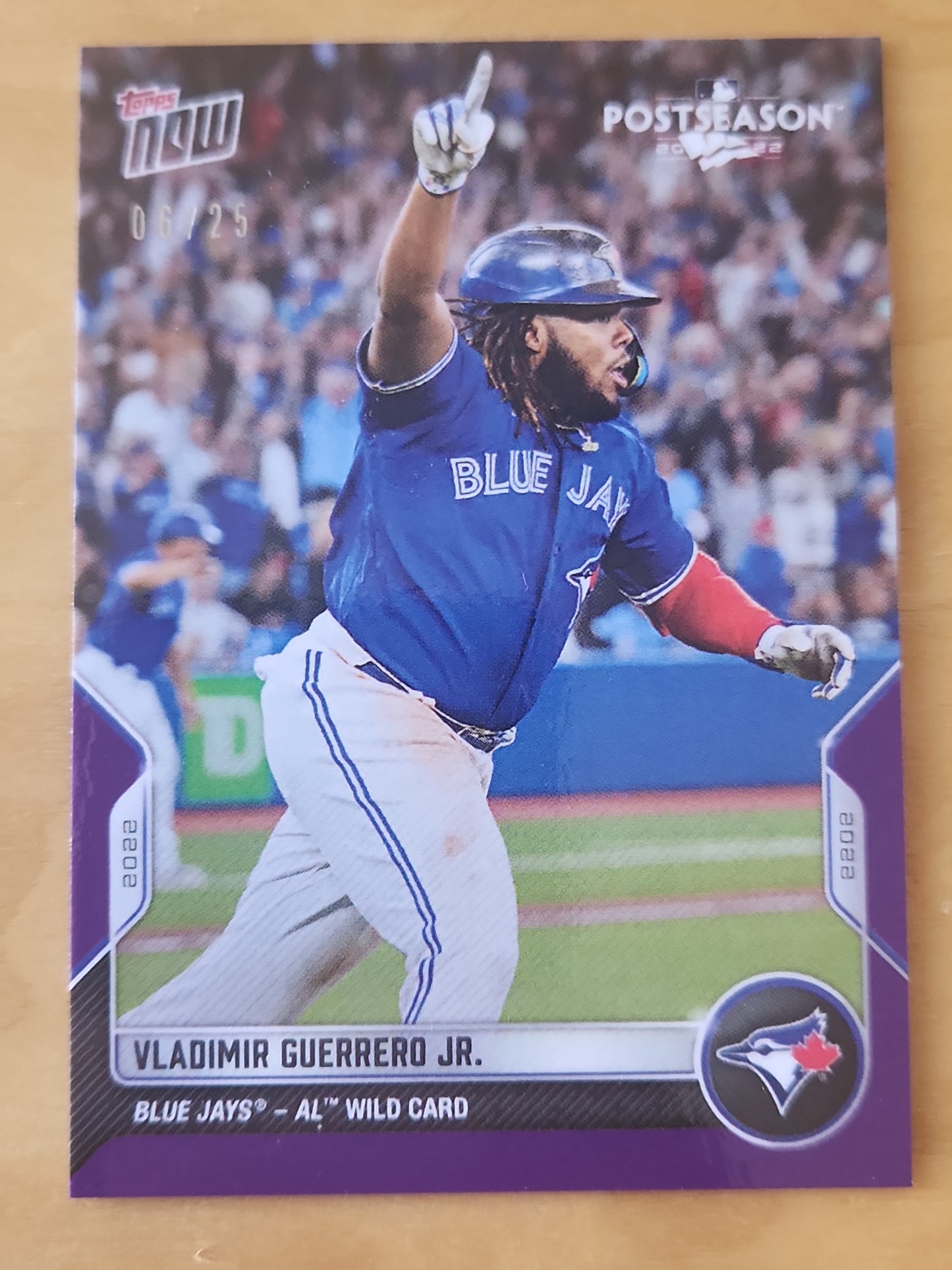 2022 TOPPS NOW PotSeason Vladimir Guerrero Jr. PURPLE PARALLEL CARD 06/25 Toranto Blue Jays #PS-71