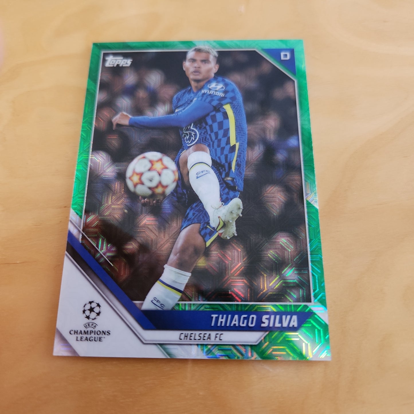 Topps Champions League Green Refractor Thiago Silva 40/99 #14