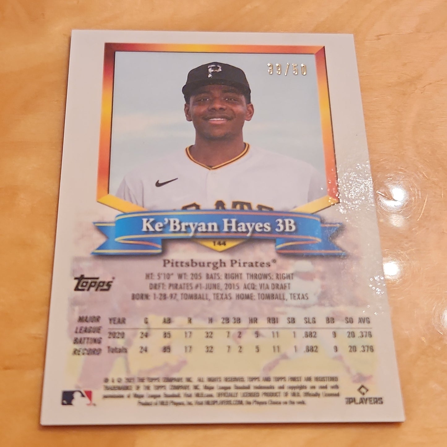 Topps Baseball Finest Flashback Ke'Bryan Hayes RC 39/50 #144