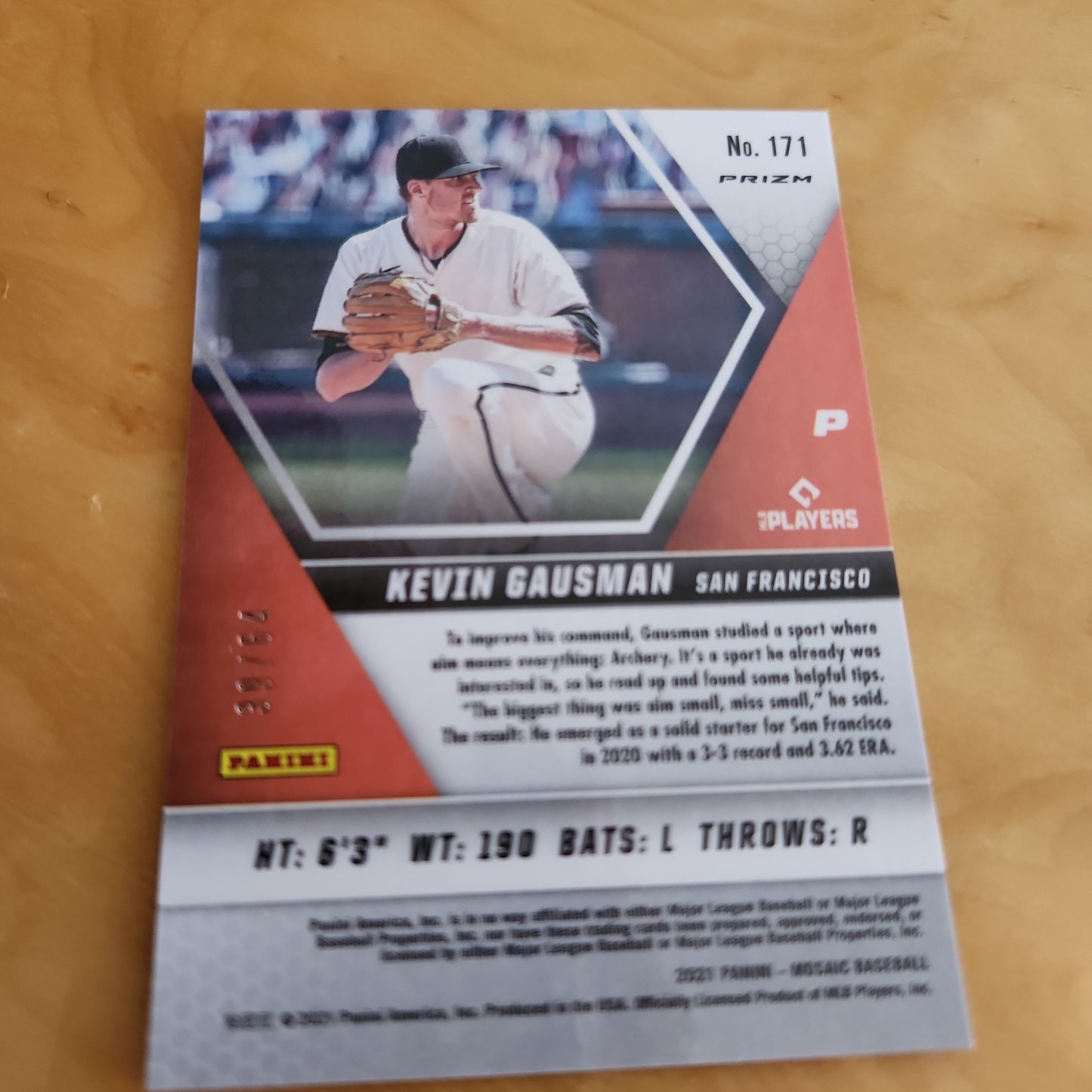 Panini Baseball Mosaic Prizm Red & Yellow Kevin Guasman 39/64 #171