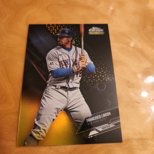Topps Chrome Black Gold Baseball Francisco Lindor 47/50 #100