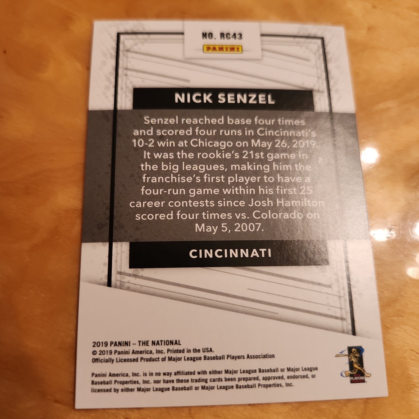 Panini Holo The National Baseball Nick Senzel RC 036/299 #RC43