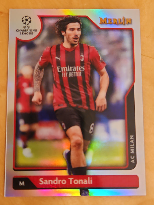 Sandro Tonali 2021-22 Topps Merlin Chrome UEFA Refractor Card #97