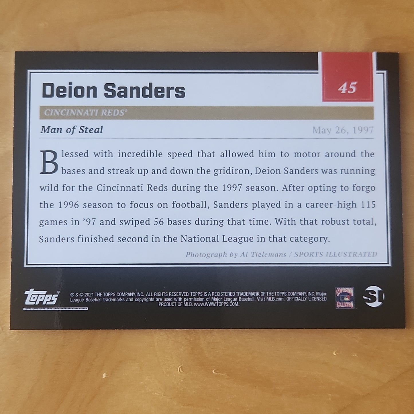 2021 Topps 1997 Sports Illustrated Man of Steal Deion Sanders #45 55/70