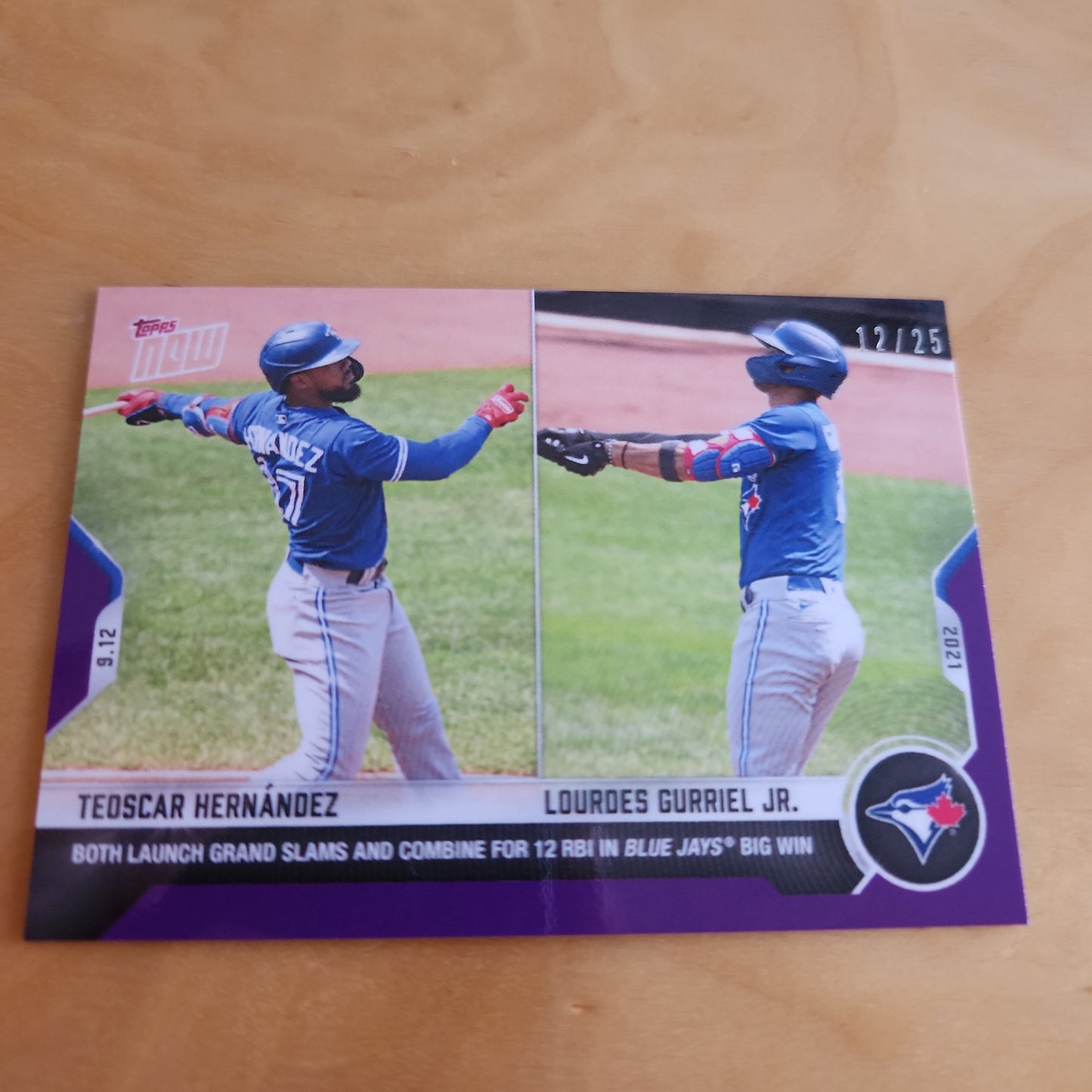 Topps Now Purple Teodscar Hernández & Lourdes Gurriel.Jr. 12/25 #796