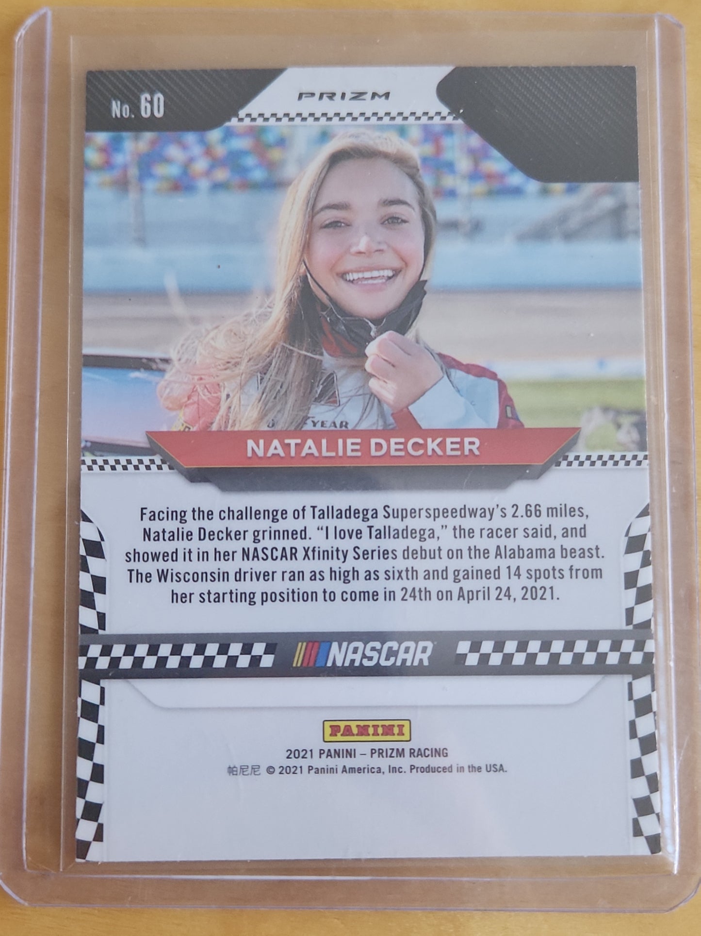 2021 Panini Prizm Racing Natalie Decker RC Orange Prizm #60 Nascar