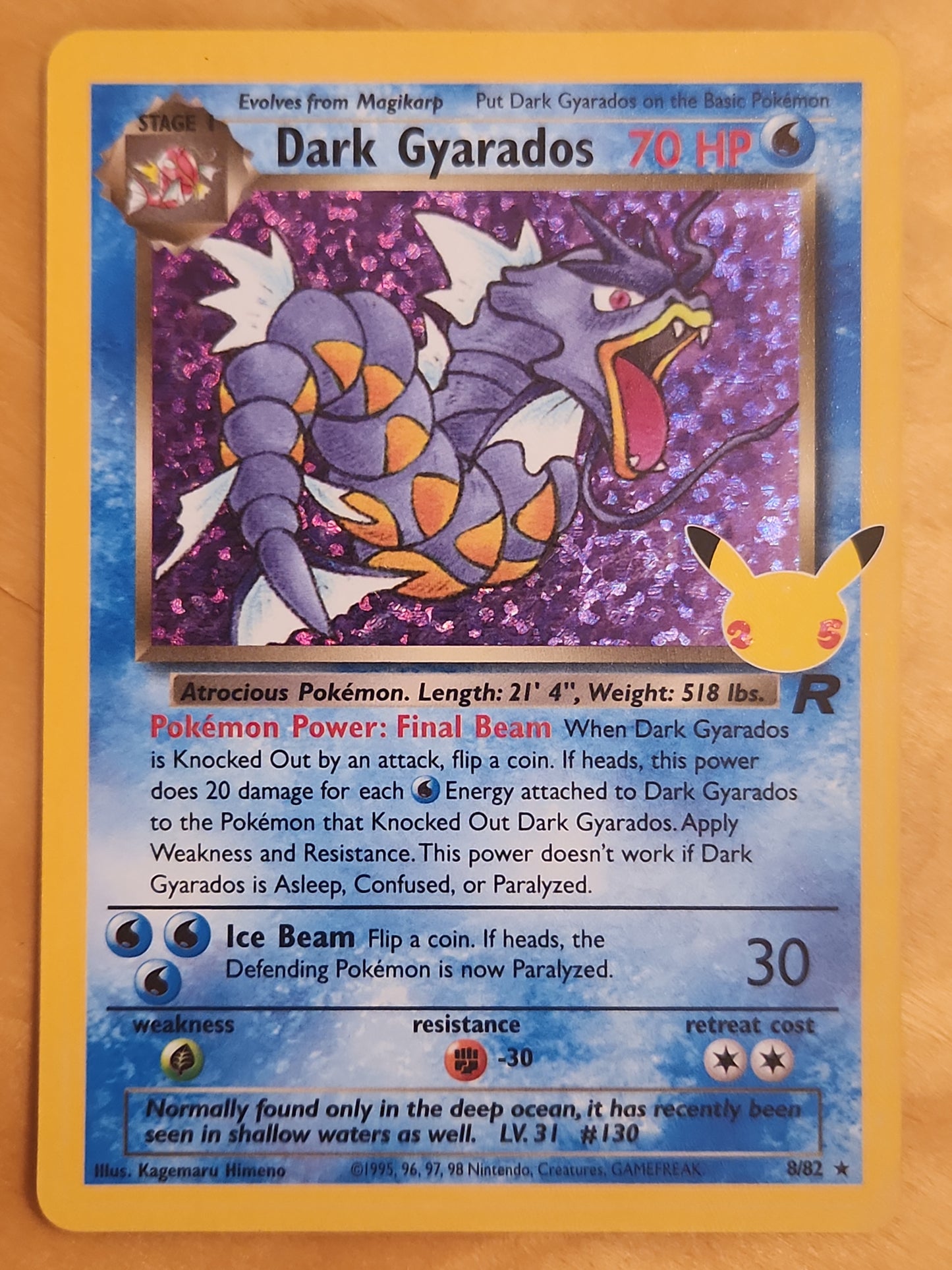 Pokemon Celebrations Dark Gyrados 8/82 25th Anniversary Holo NM