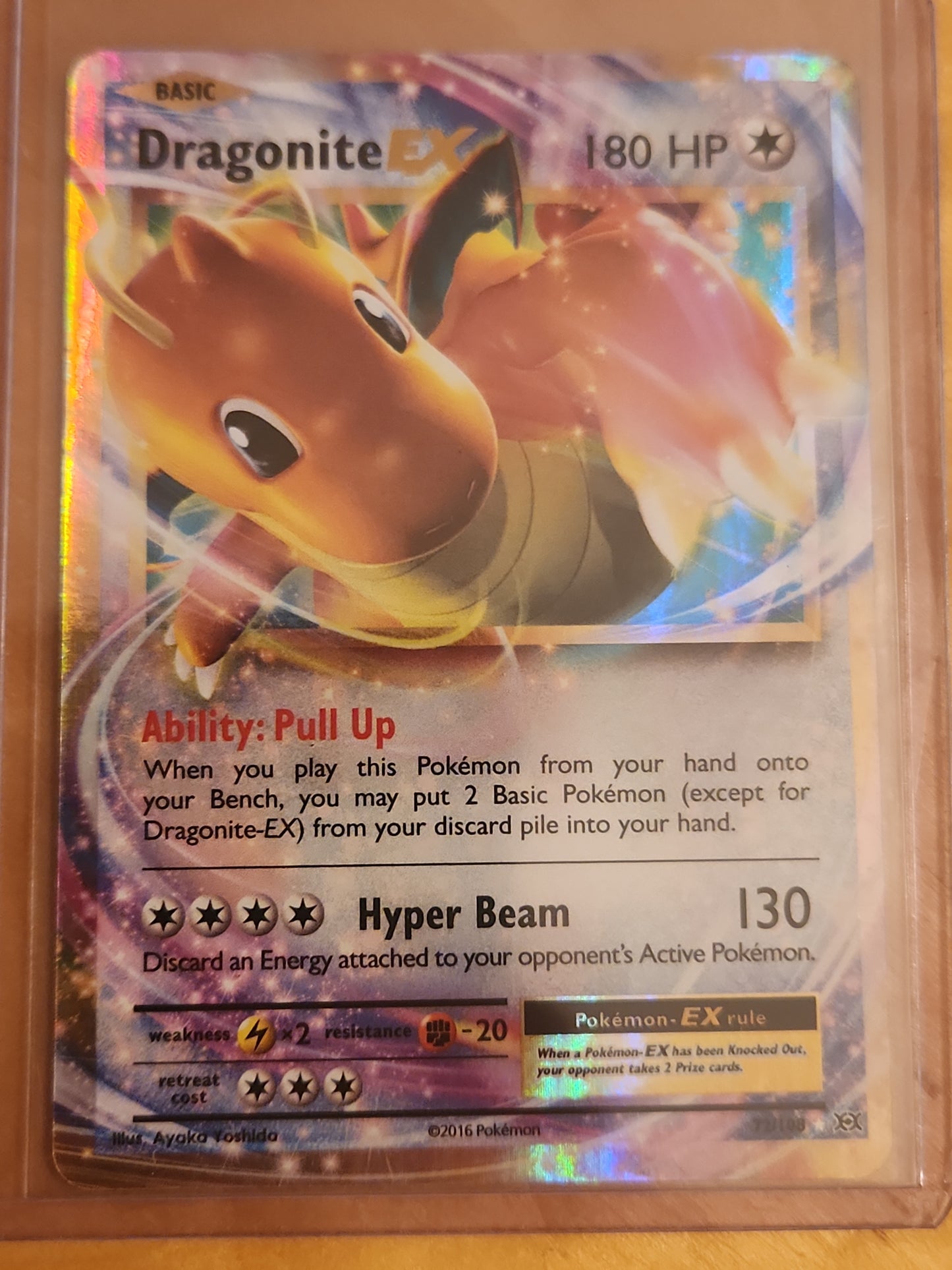 ULTRA RARE Dragonite EX 72/108 Pokemon XY Evolutions Holo Rare Holographic