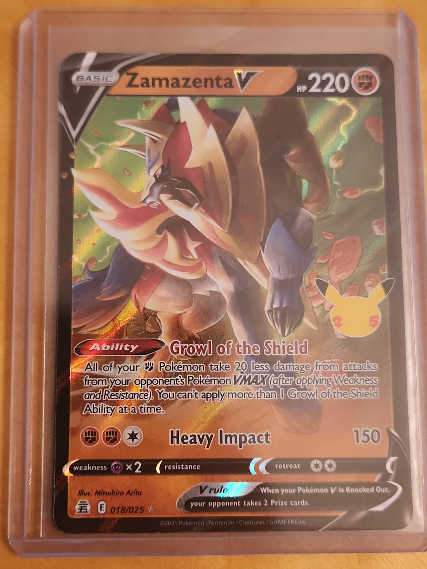 Zamazenta V Ultra Rare Holo 18/25 25th Anniversary Pokemon Celebrations