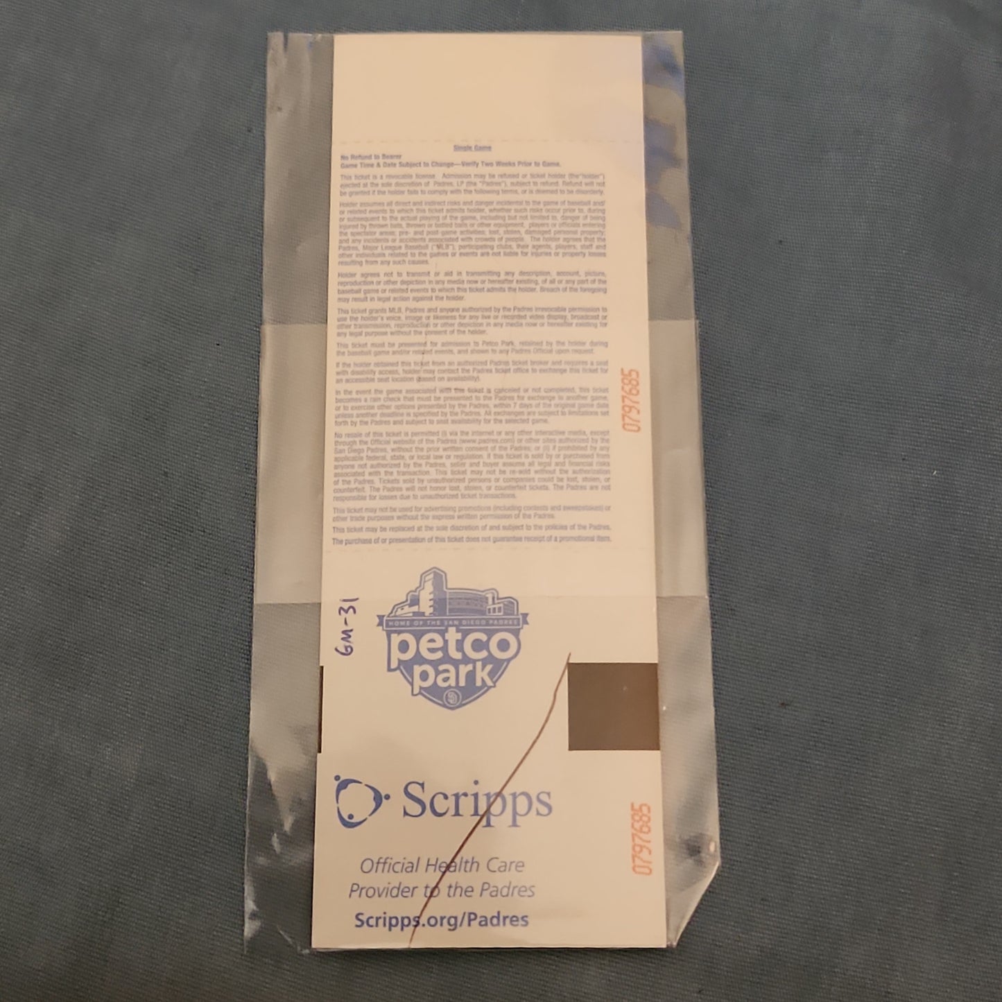 Kody Clemes Autographed San Deigo Padres Ticket August 10, 2014