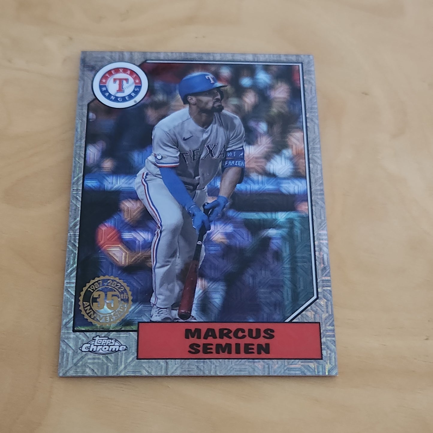 Topps Chrome Gray Refractor 35th Anniversary Marcus Semien 158/199 #T87C-55