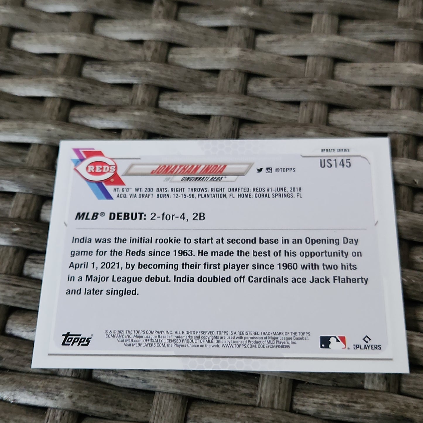 Topps 70th Anniversary Update Series Jonathan India RC #US145