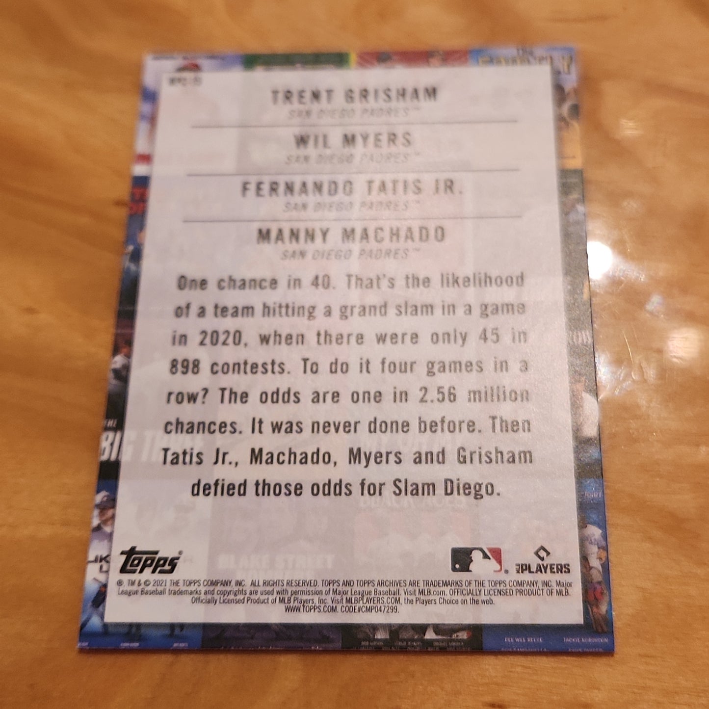Topps Slam Diego Trent Grisham Wil Myers Fernando Tatis Jr. Manny Machado #MPC-15