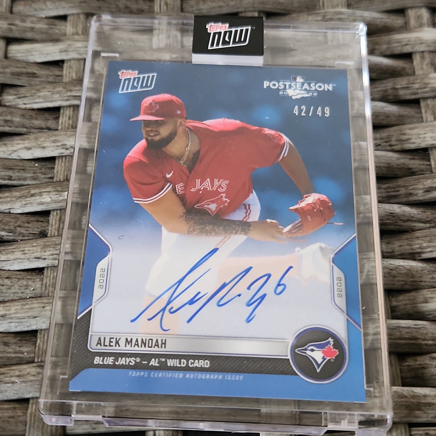 Topps Now Blue Post Season Alek Manoah 42/49 Auto 17/25 #PS-73B