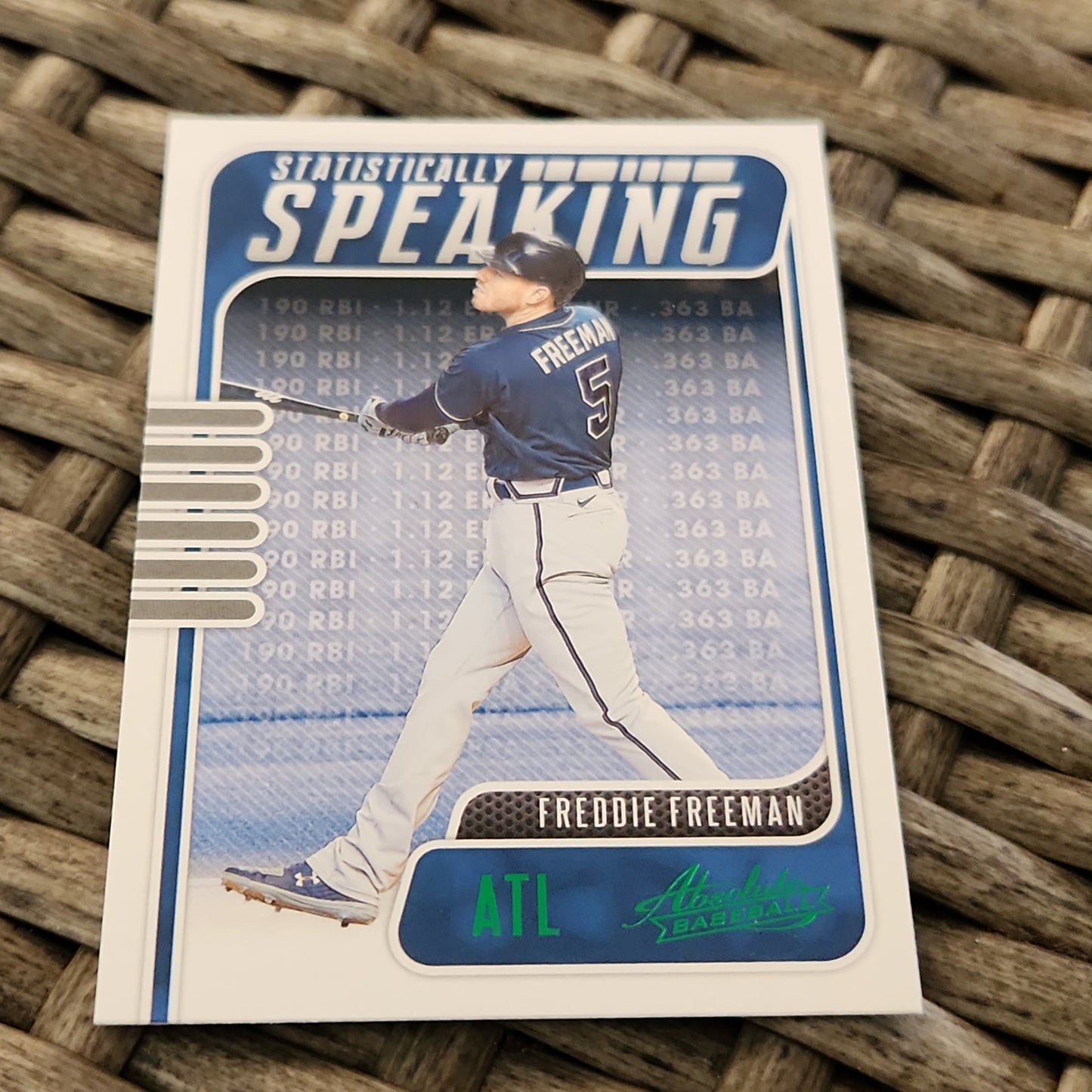 Panini Absolute Green Statistically Speaking Freedie Freeman #SS-6
