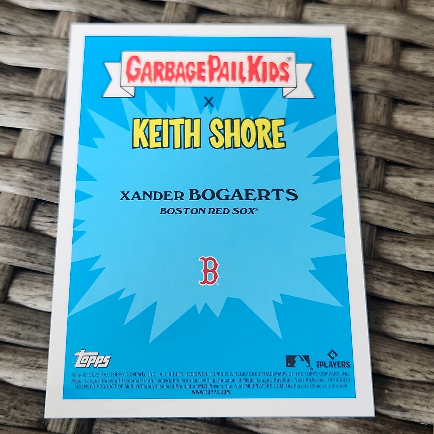 Topps Chrome Garbage Pail Kids X Keith Shore MLB Rainbow Holo Brainy Bogaerts 50/99 #15a
