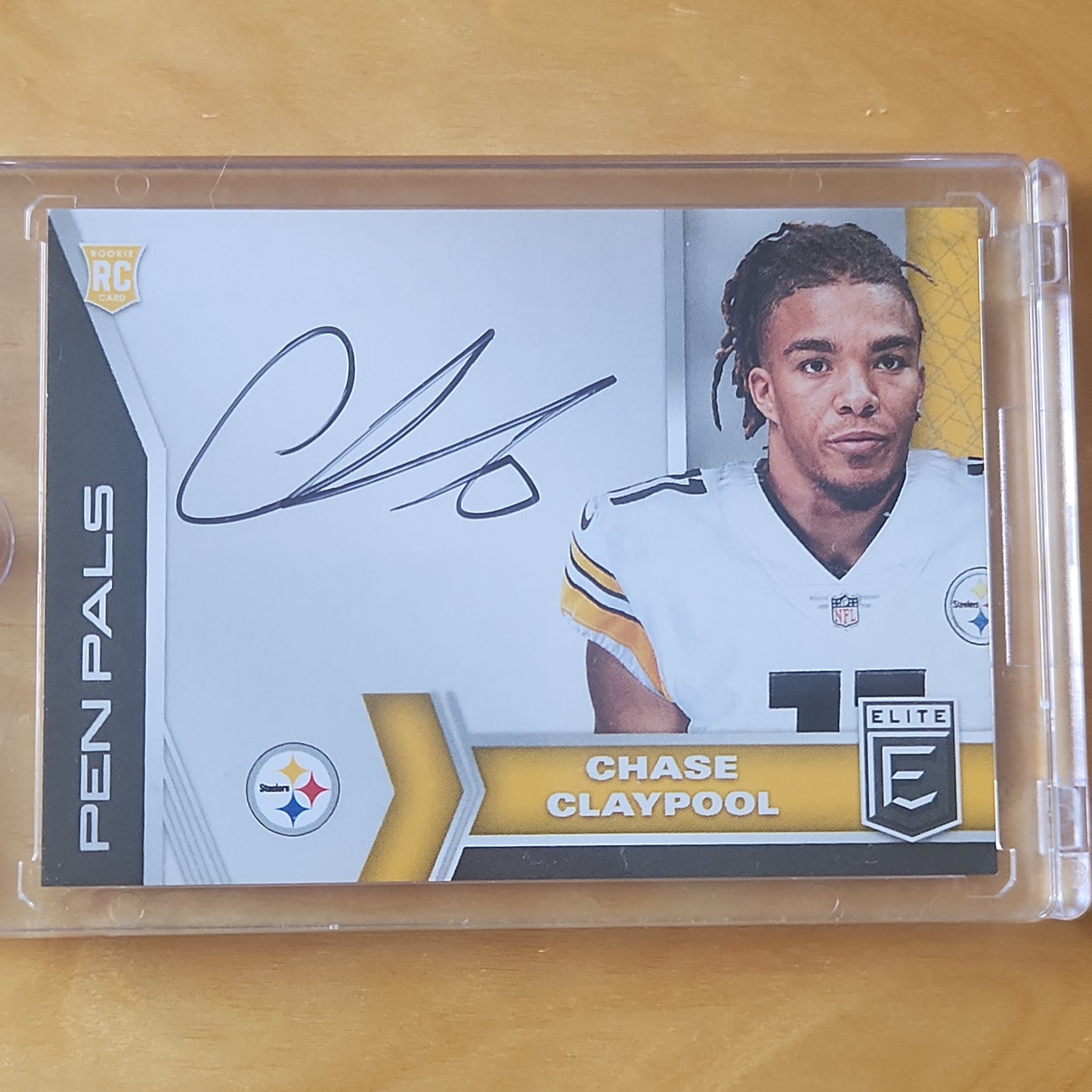 2020 Panini Donruss Elite Chase Claypool RC Auto Pen Pals Insert #PP32 Pittsburgh Steelers
