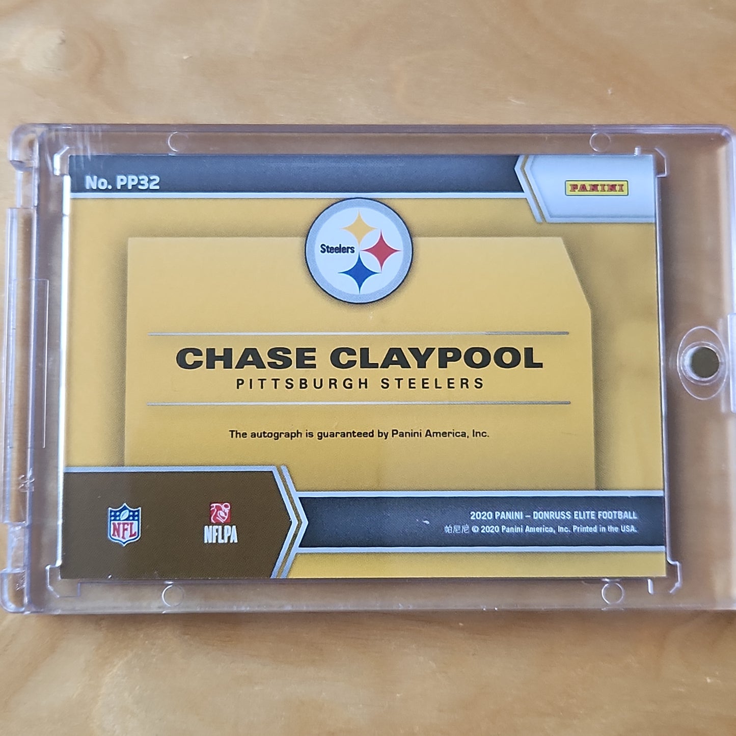 2020 Panini Donruss Elite Chase Claypool RC Auto Pen Pals Insert #PP32 Pittsburgh Steelers