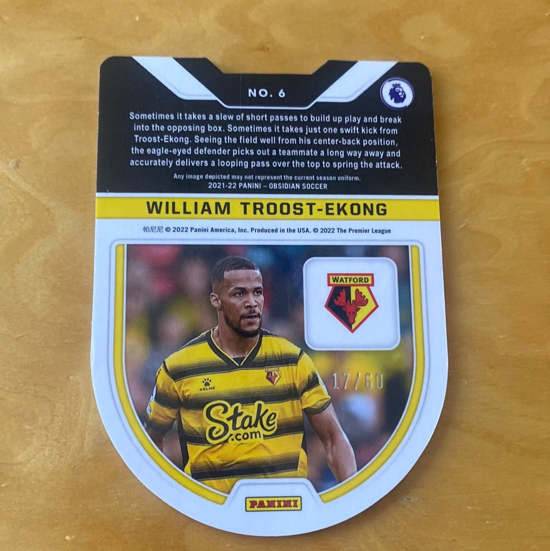 Panini Obsidian Tunnel Vision Purple Dye-Cut RC William Troost-Ekong #6 17/60