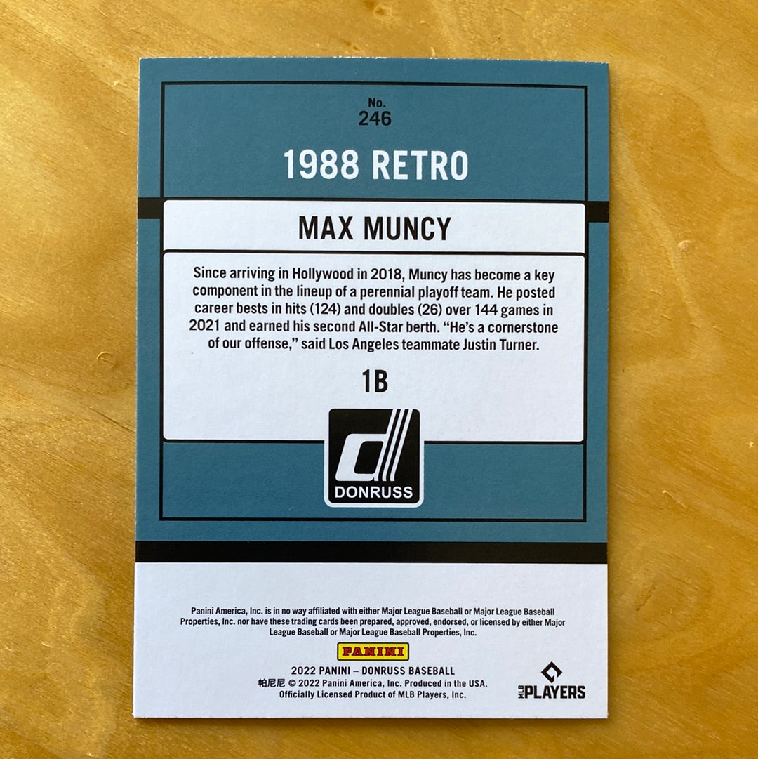 Panini 1B Donruss 22 Blue Parallel Max Muncy 1988 Retro #246