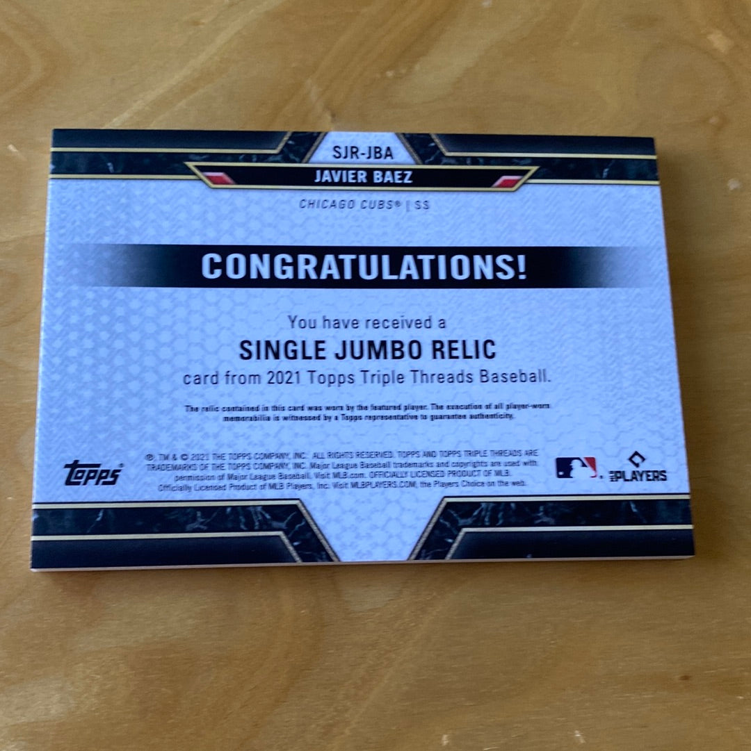 Topps Triple Threads Player-Worn Memorabilia Javier Baez 35/48 #SJR-JBA