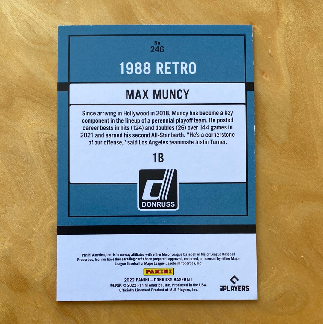 Panini 1B Donruss 22 Blue Parallel Max Muncy 1988 Retro #246