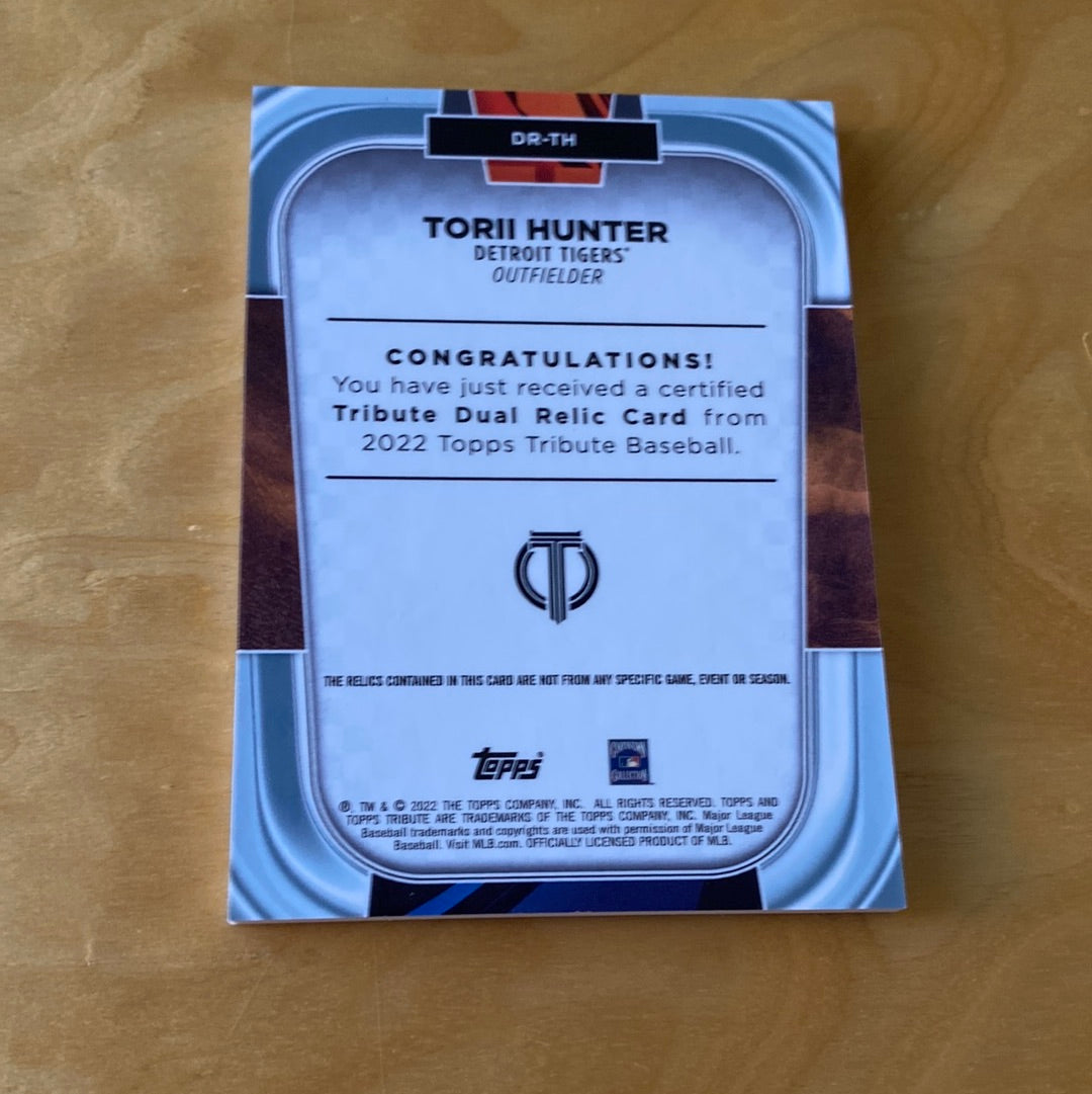 Topps Tribute Purple Dual Game-Used Memorabilia Torii Hunter 31/50 #DR-TH