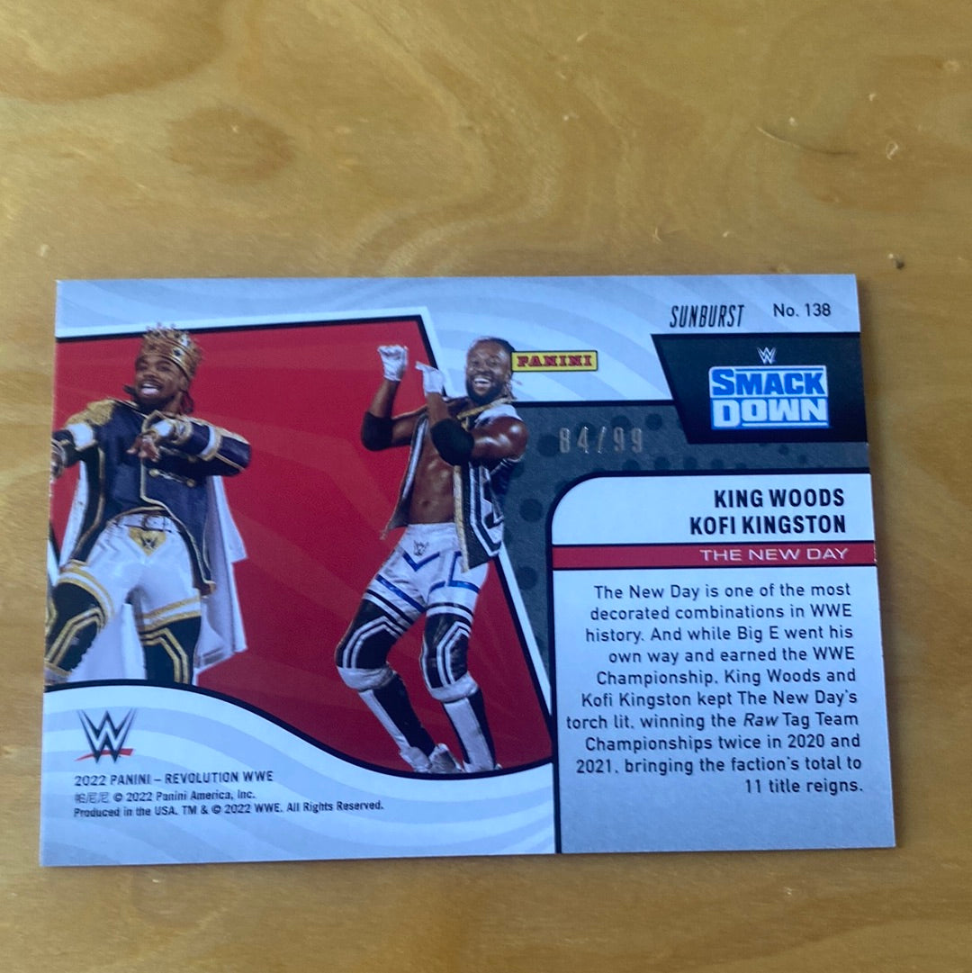 Panini Revolution WWE Smackdown Parallel The New Day King Woods and Kofi Kingston #138 84/99