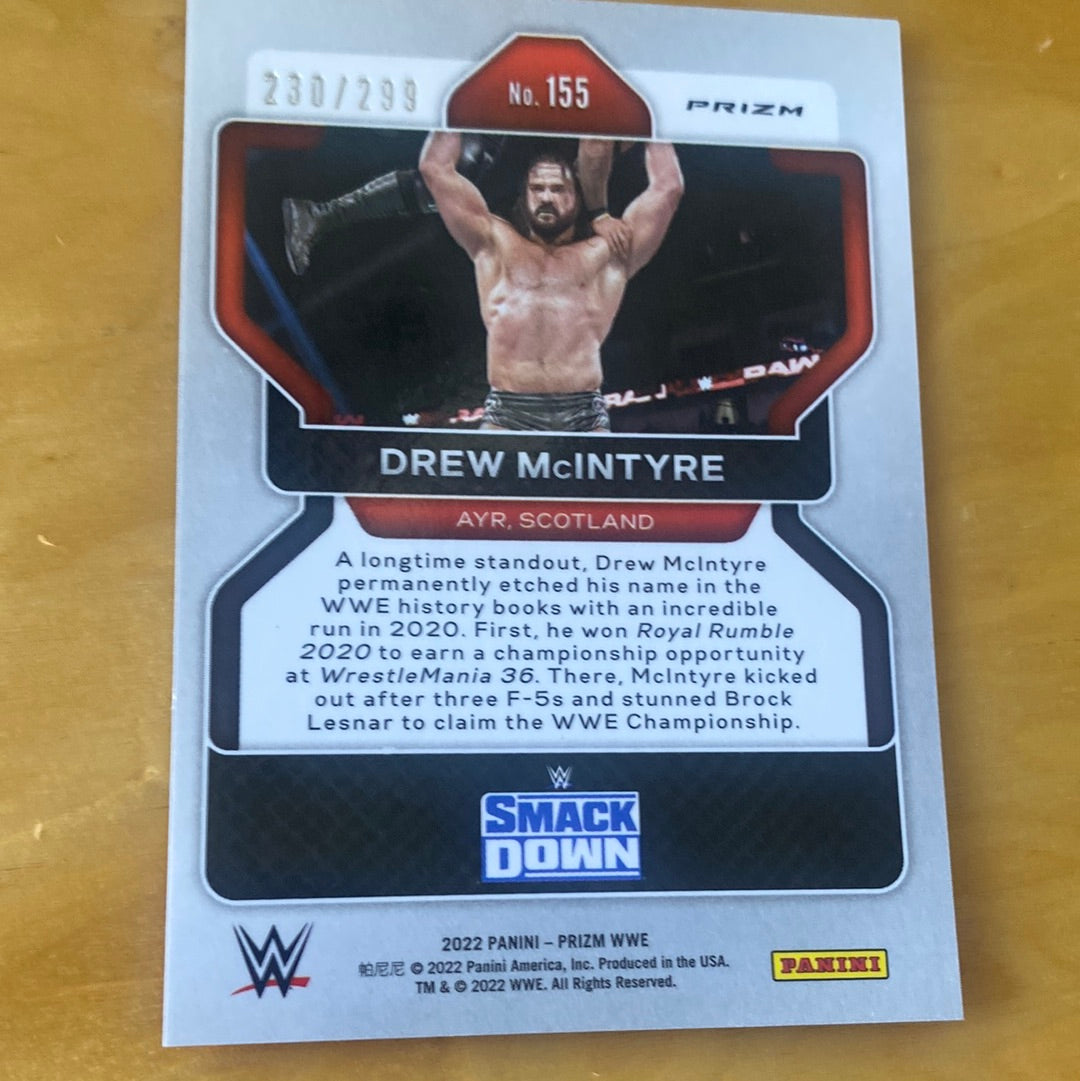 Panini Prizm Smackdown Red Parallel Drew McIntyre #155 230/299