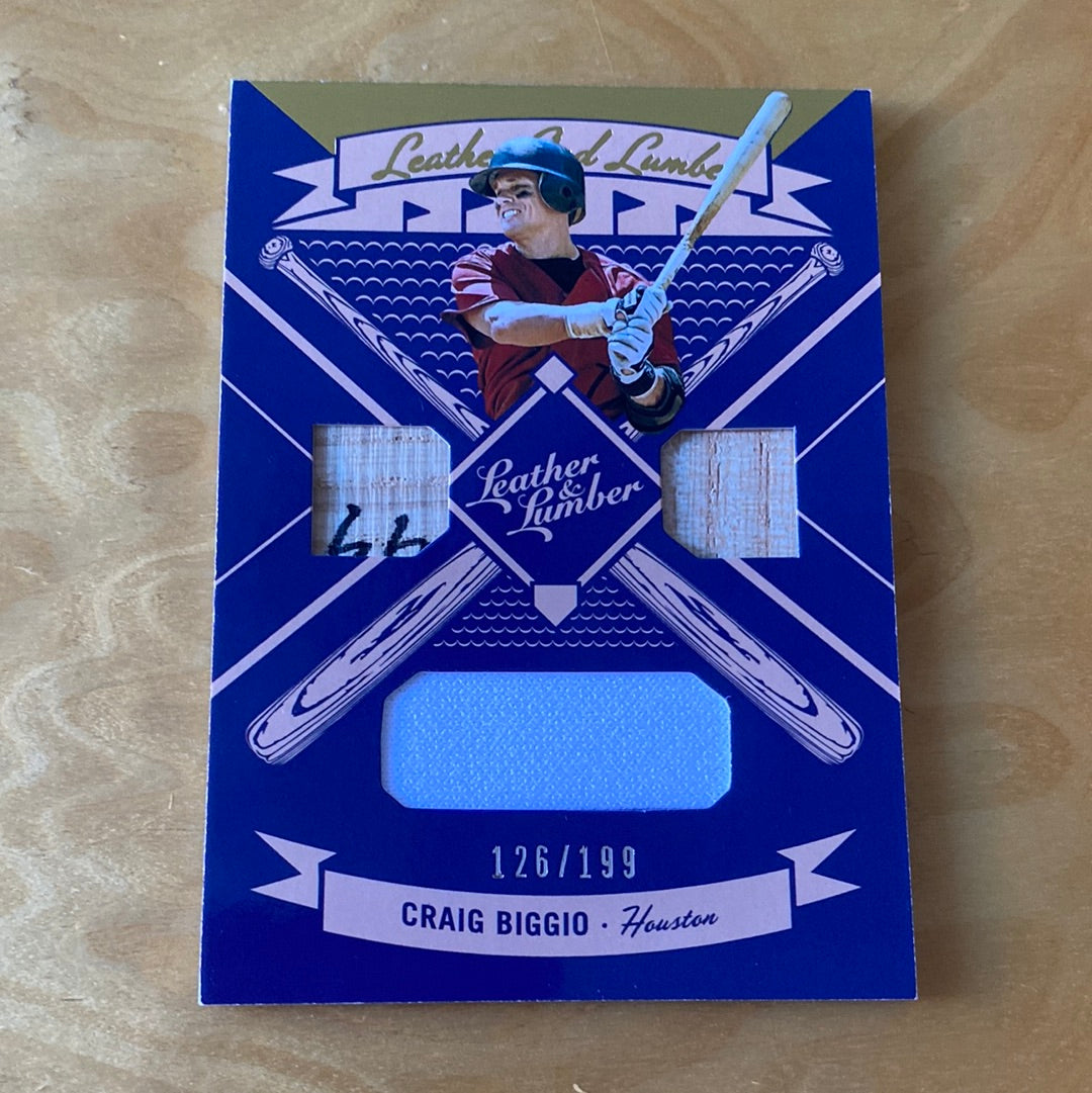 Panini Leather & Lumber Relic Patch Craig Biggio 126/199 #LLT-CB