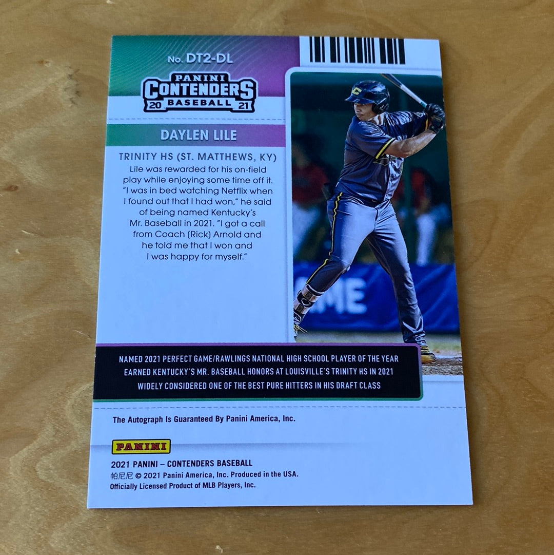 Panini Contenders Blue Draft Ticket Auto Daylen Lile 67/99 #DT2-DL
