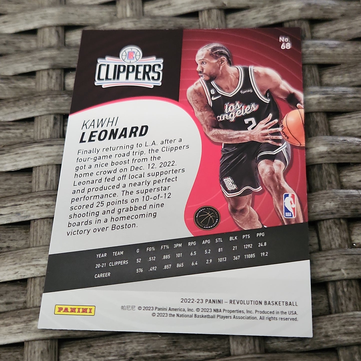 Panini Prizm Revolution Kawhi Leonard #68