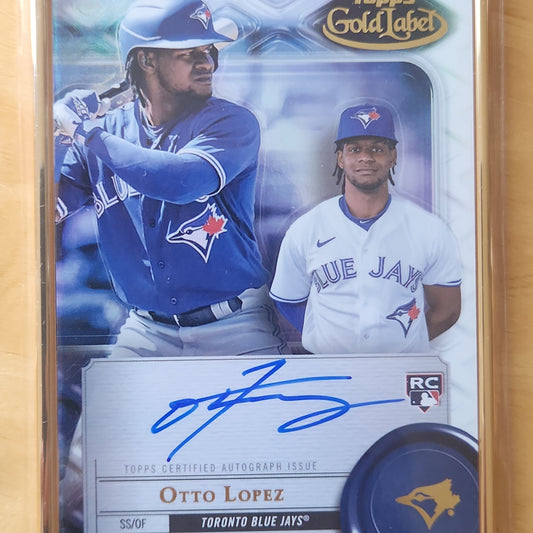 2022 Topps Gold Label Otto Lopez Framed AUTO RC #FA-OL Toranto Blue Jays