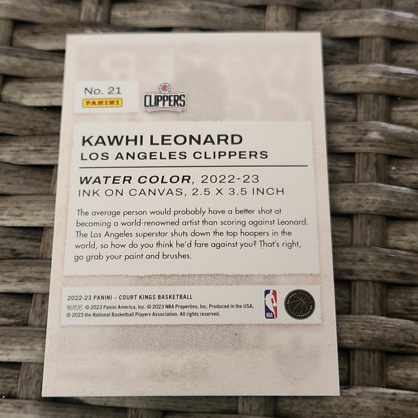 Panini Court Kings Water Color Kawhi Leonard #21