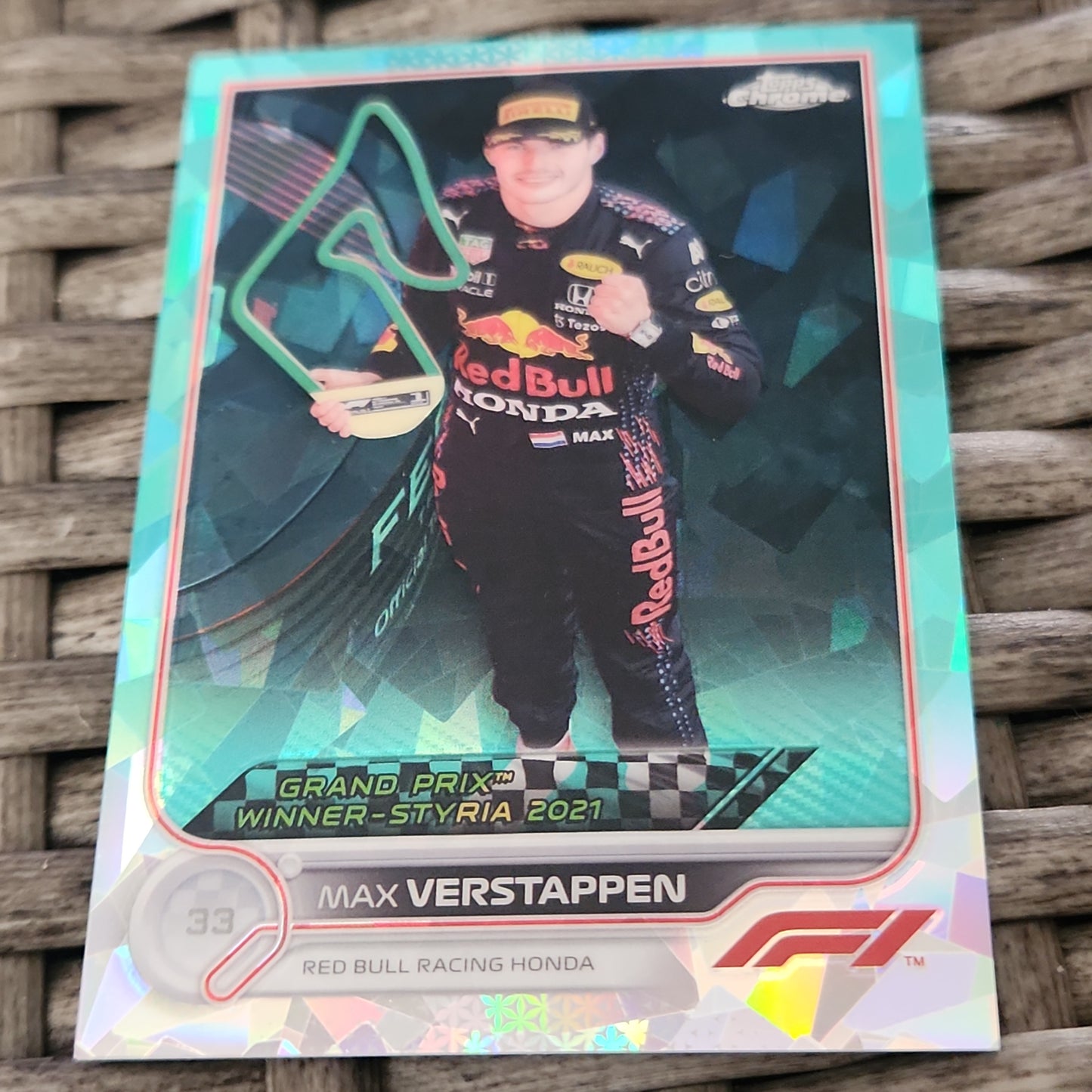 Topps Chrome Green Saphire Max Verstappen 72/99 #158