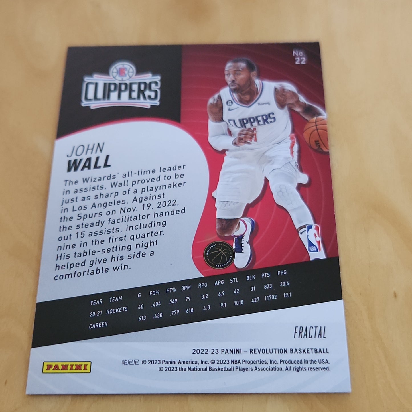 Panini Revolution Fractal John Wall #22