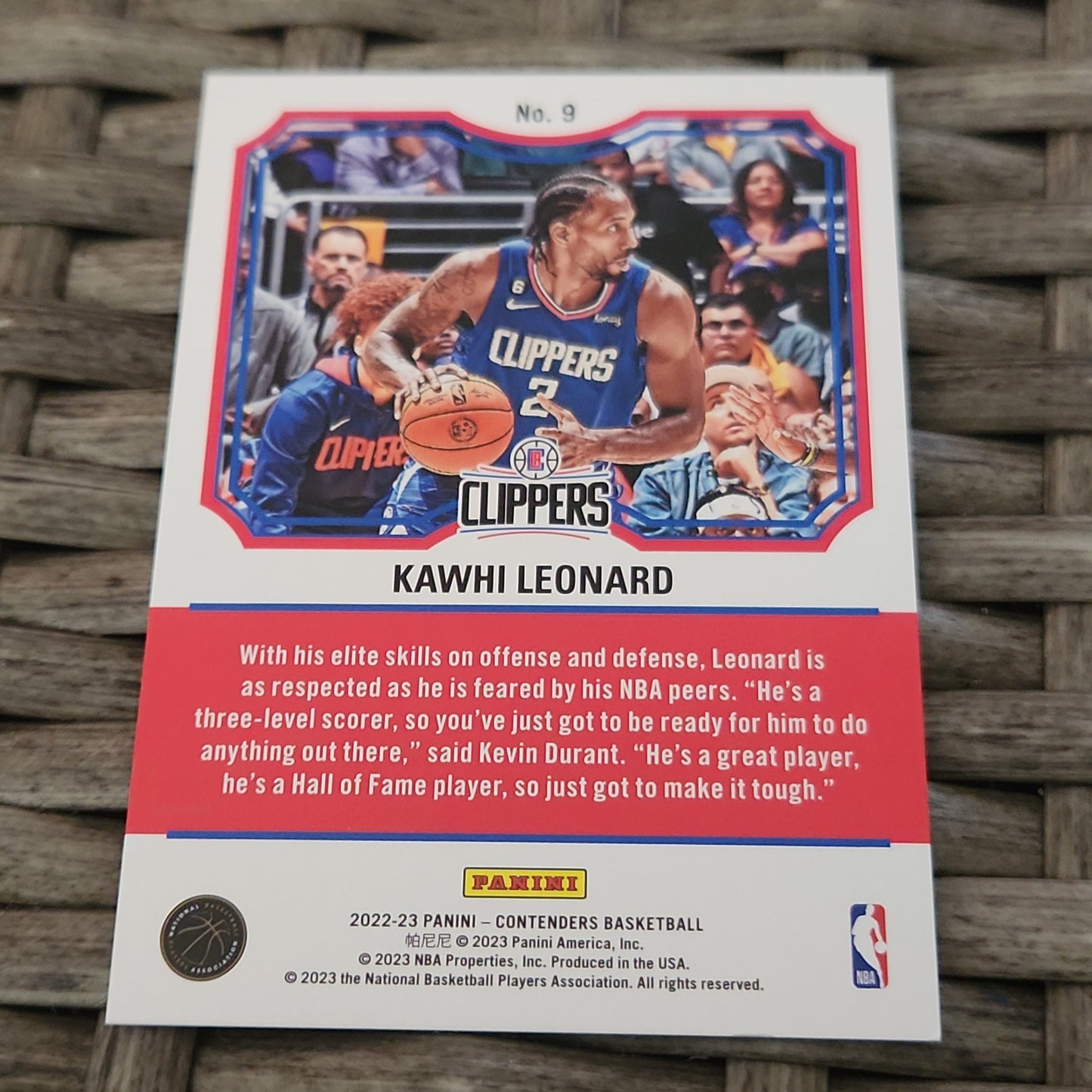 Panini Contenders Ticket To The Hall Kawhi Leonard #9