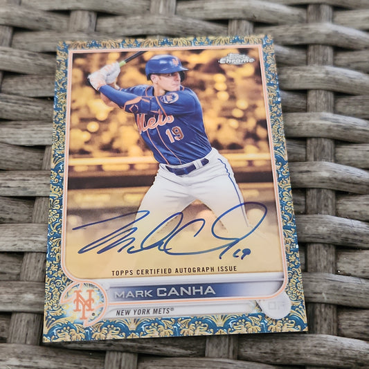 Topps Chrome Gilded Blue Mark Canha Auto 21/50 #GEA-MC