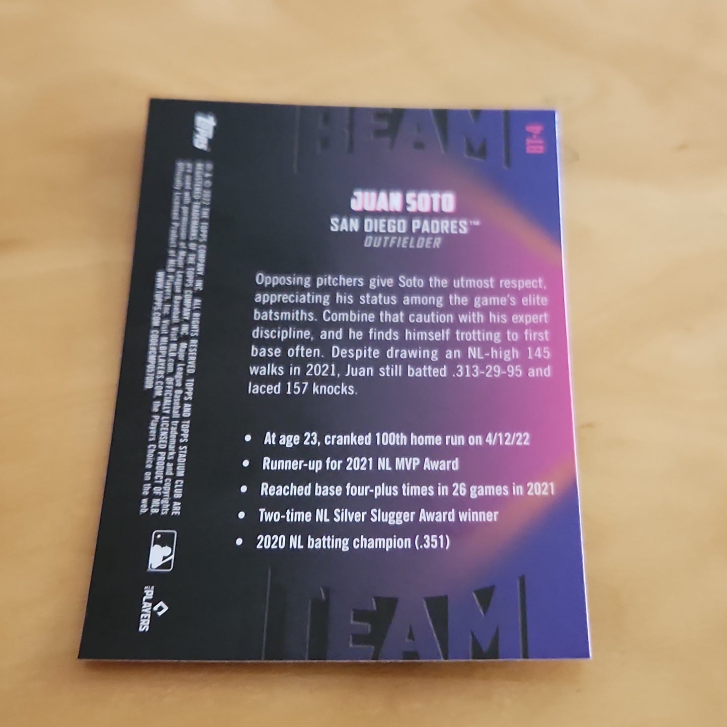 Topps Stadium Chrome Beam Team Juan Soto #BT-4