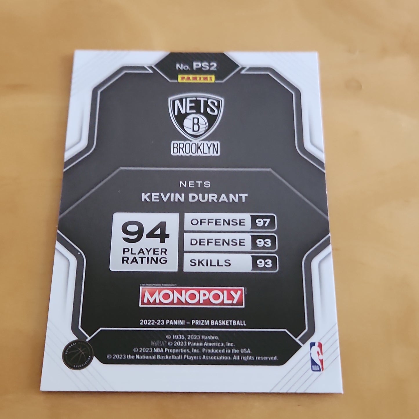 Panini Prizm Monopoly Short Print Kevin Durant #PS2