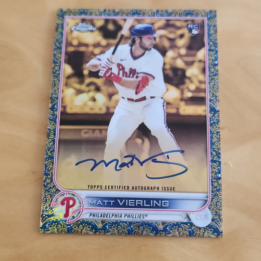Topps Chrome Blue Gilded Matt Vierling Auto 44/50 #GEA-MV