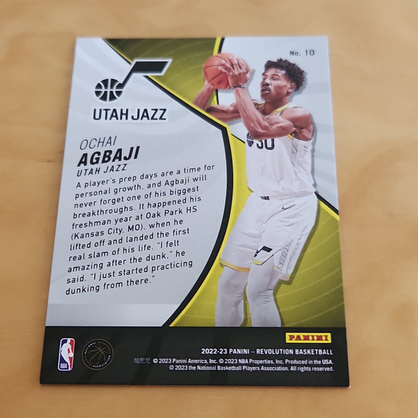 Panini Rookie Revolution Yellow Ochai Agbaji RC #10