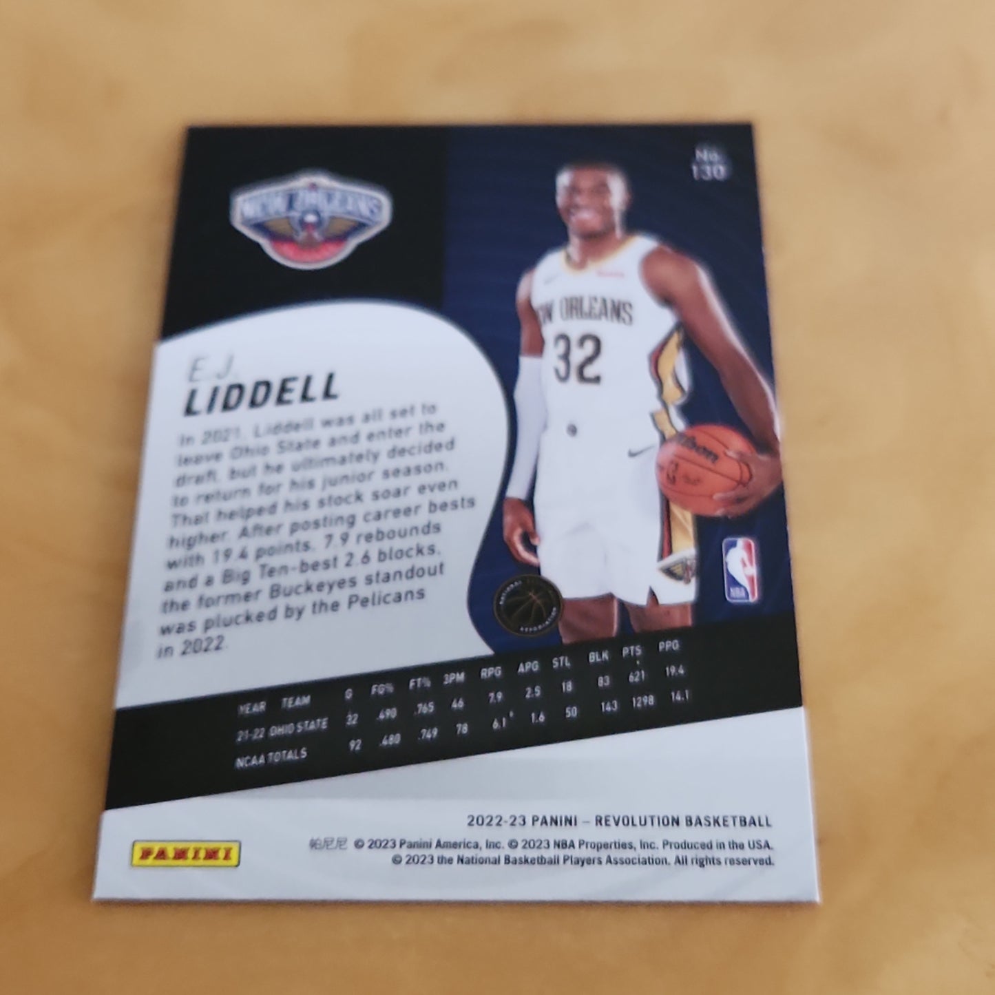 Panini Revolution Orange E.J. Liddell RC #130