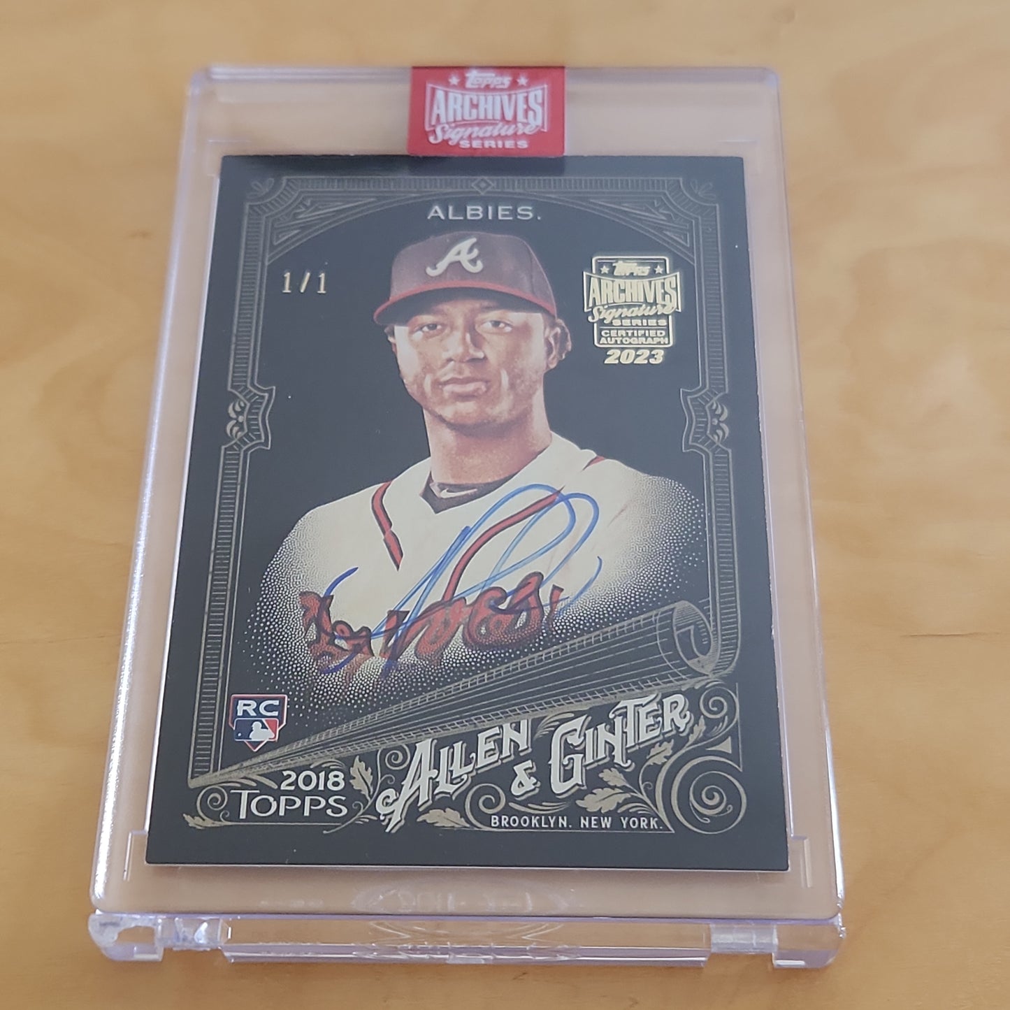 Topps Archives Signature Series Bowman Allen & Grinter Ozzie Albies 1/1 Auto #116